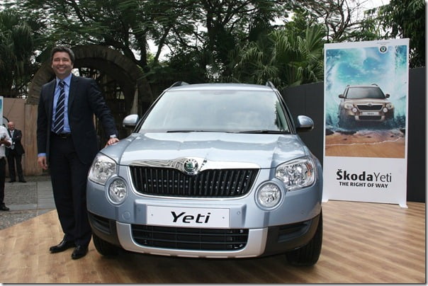 Mr. Thomas Kuehl, Member of Board and Director, Sales & Marketing, SkodaAuto India launches Skoda Yeti