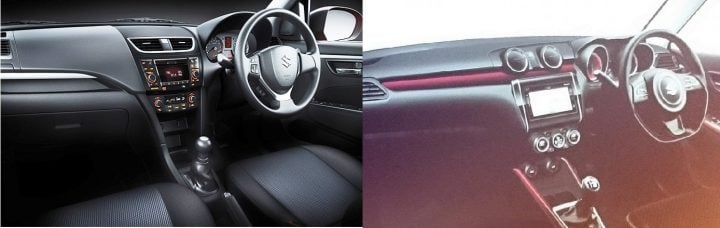 2017 Maruti Swift vs Old Model interior dashboard 2017 Maruti Swift vs Old Model interior dashboard