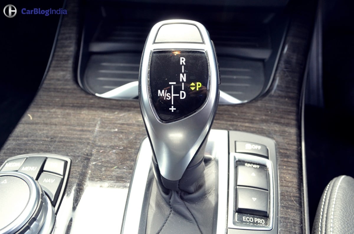 bmw x3 test drive review gear selector CarBlogIndia