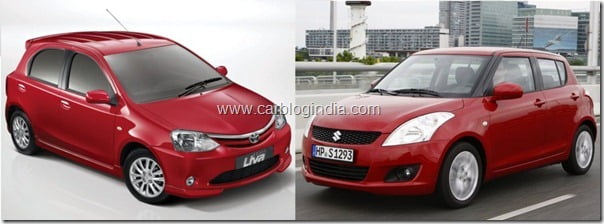 Toyota Etios Liva Vs Maruti Swift 2011