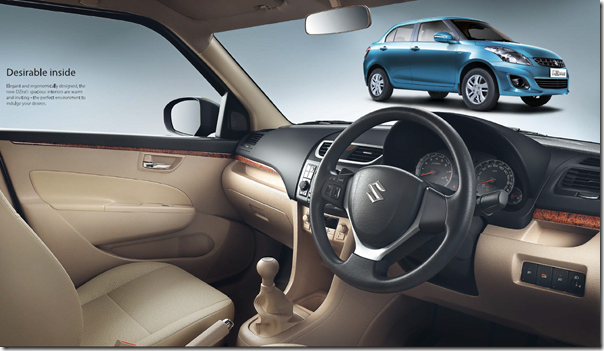 Maruti Swift Dzire 2012 Interiors