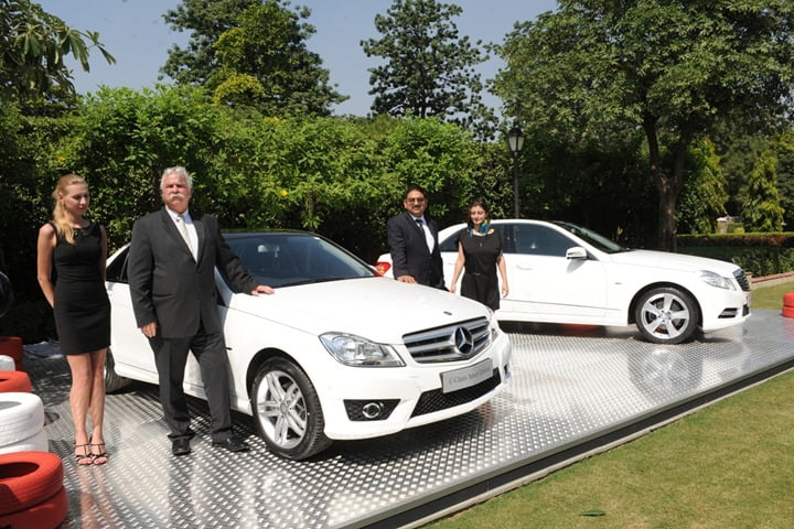 Mr. Peter Honegg, Managing Director and CEO, Mercedes-Benz India and Mr. Debashis Mitra, Director, Sales & Marketing, Mercedes-Benz India at launch of C-Class & E-Class Sport Edition.JPG