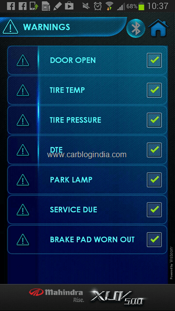 Mahindra XUV500 BlueSense Android Application