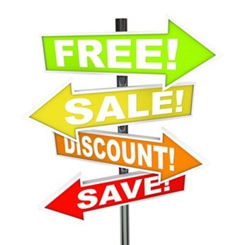 Arrow SIgns - Free Sale Discount Save Message from Retail Store