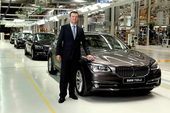 Mr. Robert Frittrang, MD, BMW Plant Chennai with the new BMW 7 Series