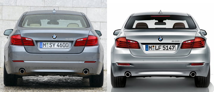 BMW 5 Series Comparison, Rear