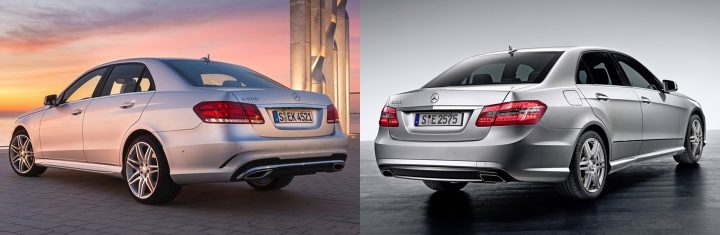 Comparison: Left: Mercedes-Benz W213, Right: Mercedes-Benz W212 rear