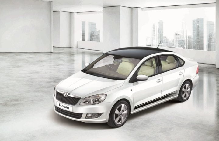 SKODA Rapid anniversary edition white black official picture