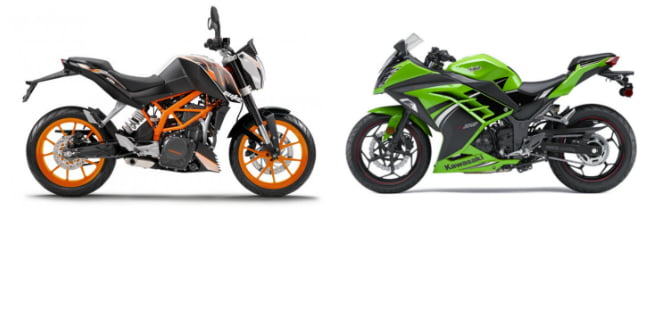 KTM 390 Duke and Kawasaki Ninja 300 Featured Image