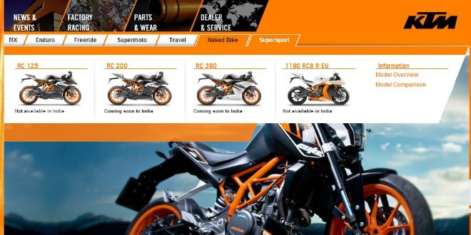 KTM RC 200 and KTM RC 390 India Launch Featured Image