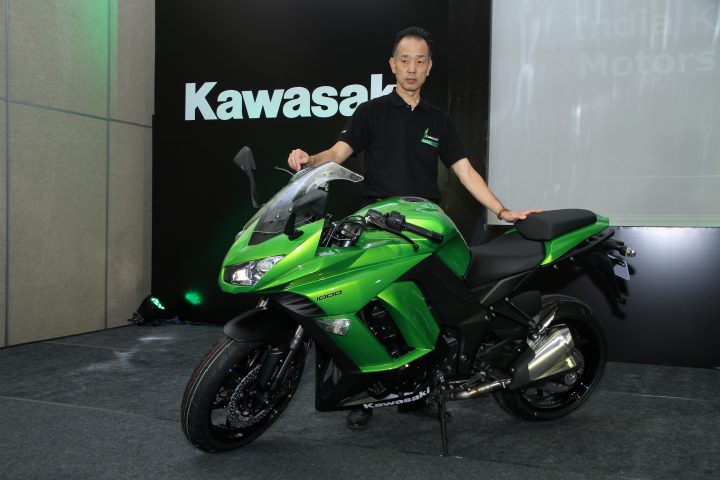 Yuji Horiuchi, Managing Director (L) - India Kawasaki Motors Pvt Ltd launching Ninja 1000