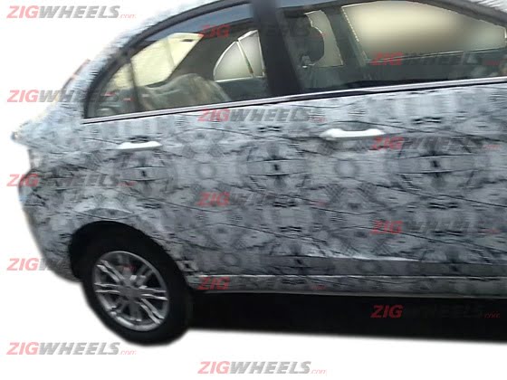 Tata Manza Compact Sedan Spy Shot Side Rear Profile