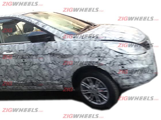 Tata Manza Compact Sedan Spy Shot Front Fender