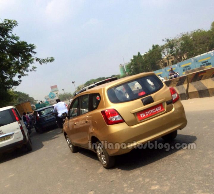 Datsun Go+ Spy Shot Rear Left Quarter