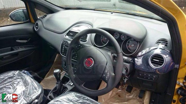 2014 Fiat Punto Facelift Spy Shot Interior Front Cabin