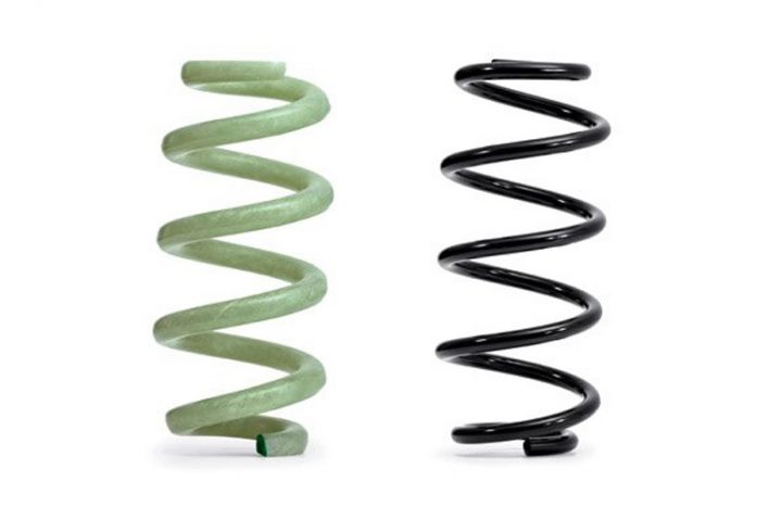 Audi glass fiber reinforced polymer gfrp suspension spring vs steel spring