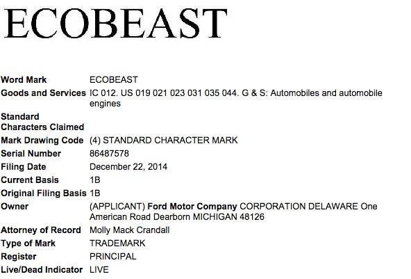 Ford-EcoBeast-trademark