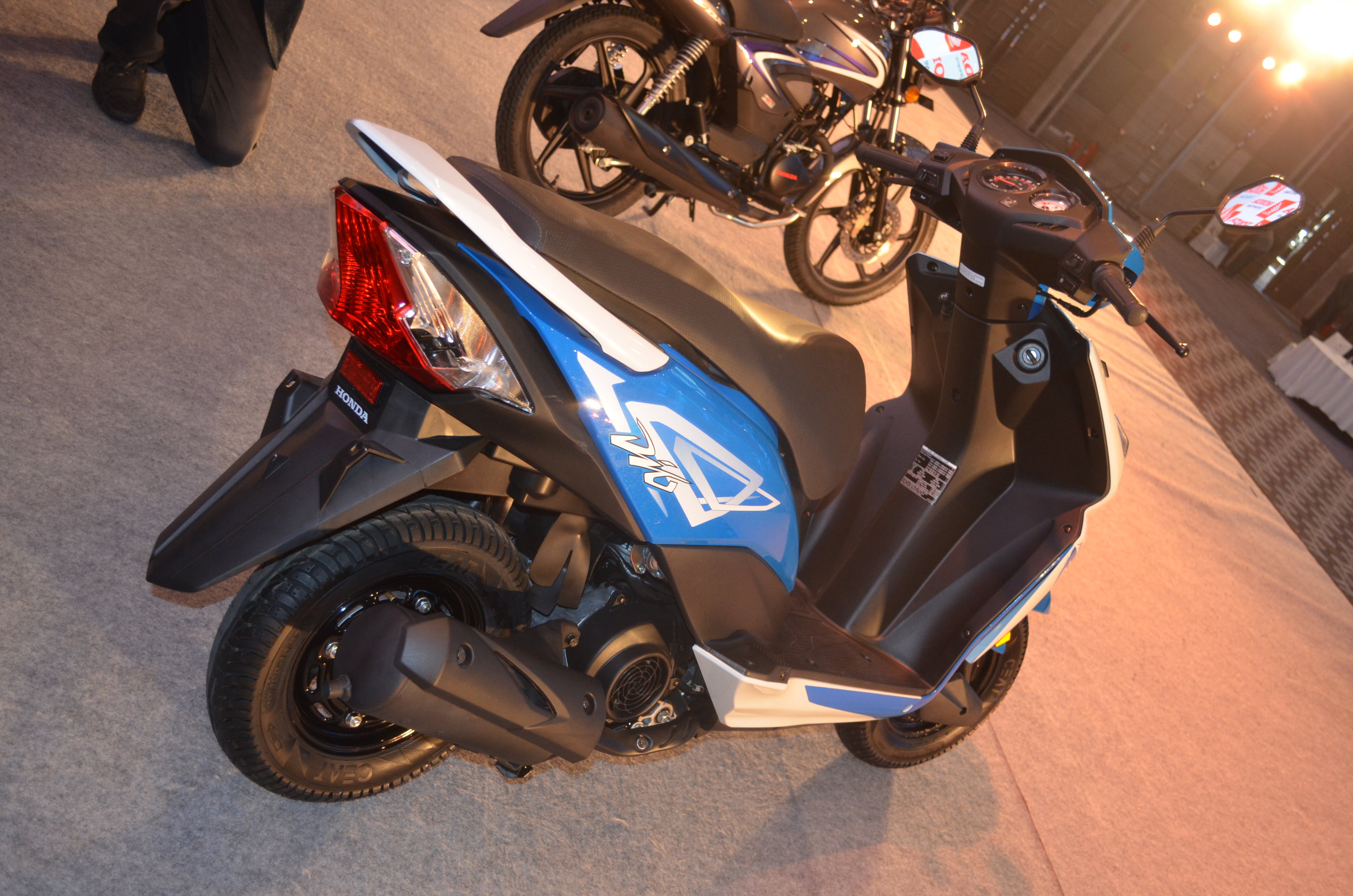2015 model Honda Dio Blue and White CarBlogIndia