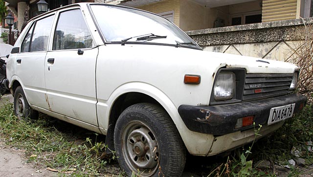 The car sits neglected in front of Harpal Singh's residence