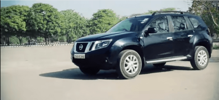 Nissan-Terrano-Petrol-Review-Images-Black-Front-Angle-Action