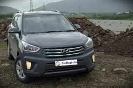 Hyundai creta test drive review front angle pics