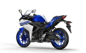 Yamaha r3 rear angle pics white blue alloys