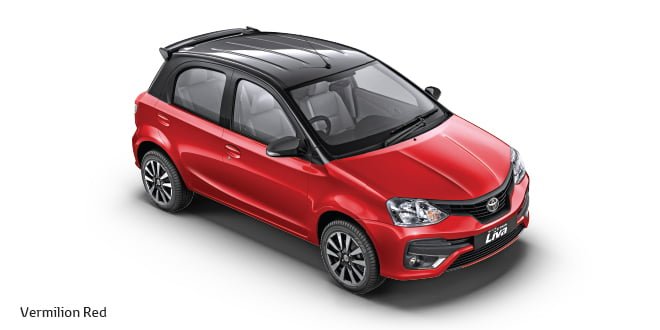 new toyota etios liva dual tone colours vermilion red