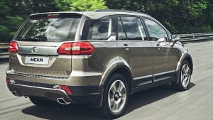 Tata hexa images rear angle action shot