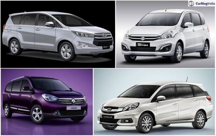 Renault Lodgy vs Toyota Innova vs Maruti Ertiga vs Honda Mobilio