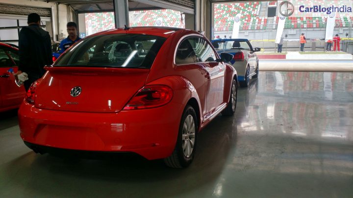 New volkswagen beetle india Orange rear angle