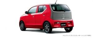 Japanese suzuki alto red rear angle