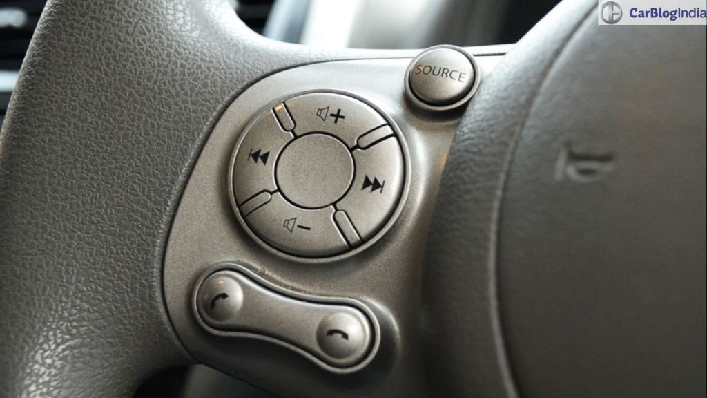 Nissan Micra CVT Review Audio Controls on Steering Photo