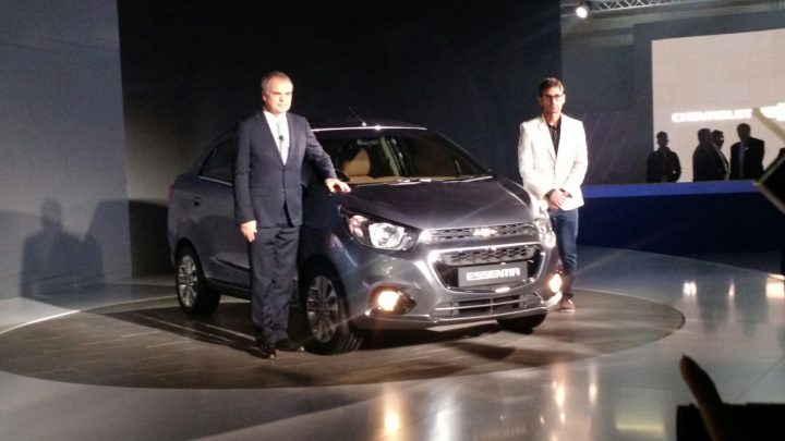 Chevrolet Essentia India Launch, Prices -Front-end showing bumper, headlights, grille of Beat compact sedan
