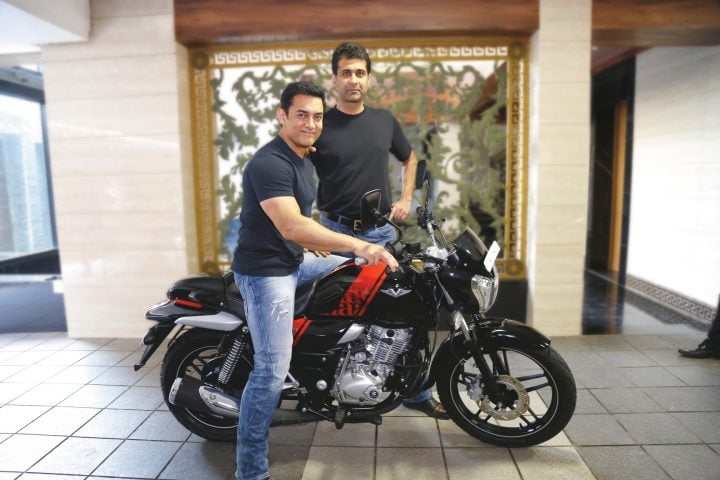 Aamir Khan with Bajaj V