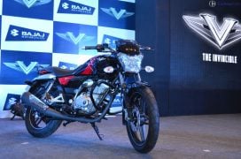 Bajaj V15 Black Red Front Side 1