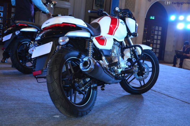 bajaj v15 price - white red rear angle