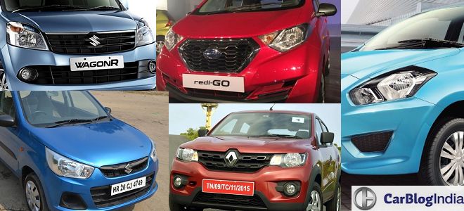 Renault Kwid vs Datsun Redi-GO vs Wagon R vs Alto K10 vs Datsun Go Comparison