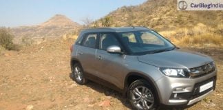 maruti vitara brezza review images front angle silver