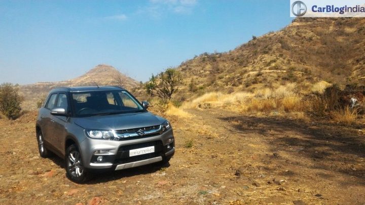 Maruti Vitara Brezza Test Drive Review front angle silver