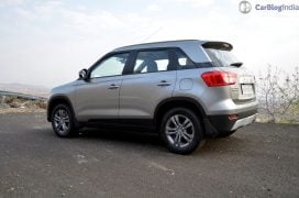 maruti vitara brezza review images side rear angle