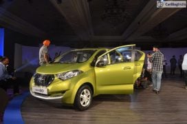 2016 datsun redi go official launch green front angle