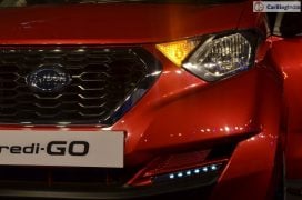 2016 datsun redi go official launch red front headlamp