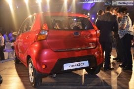 2016 datsun redi go official launch red rear angle 2