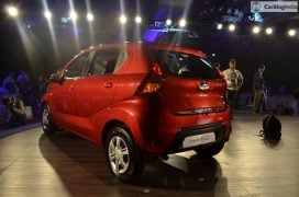 2016 datsun redi go official launch red rear angle
