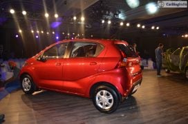 2016 datsun redi go official launch red rear side