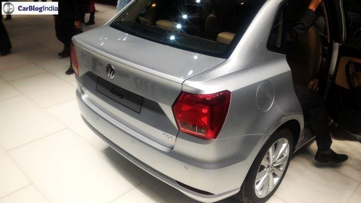 volkswagen ameo price to be around INR 5.25 lakhs, Launch in July 2016. Rear Angle Boot Picture from Auto Expo 2016