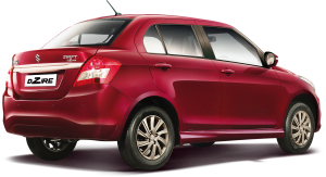 maruti swift dzire rear angle red