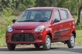 New 2016 Maruti Alto 800 facelift front three quarters images red