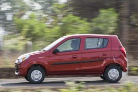 New 2016 Maruti Alto 800 facelift side profile images red
