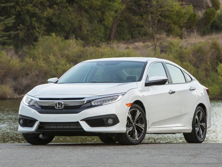 New Honda Civic India launch in April, 2017. 2016 Civic White Front Quarter Image